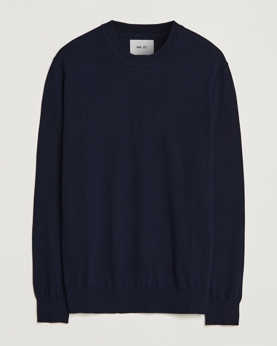 Men | Sweaters & Knitwear | NN07 | Ted Merino Crew Neck Pullover Navy Blue
