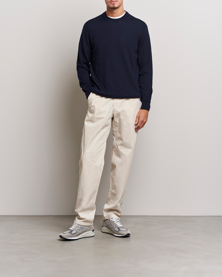 Men | Sweaters & Knitwear | NN07 | Ted Merino Crew Neck Pullover Navy Blue