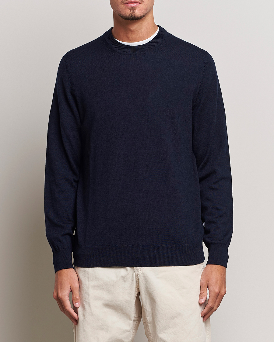Men | Sweaters & Knitwear | NN07 | Ted Merino Crew Neck Pullover Navy Blue