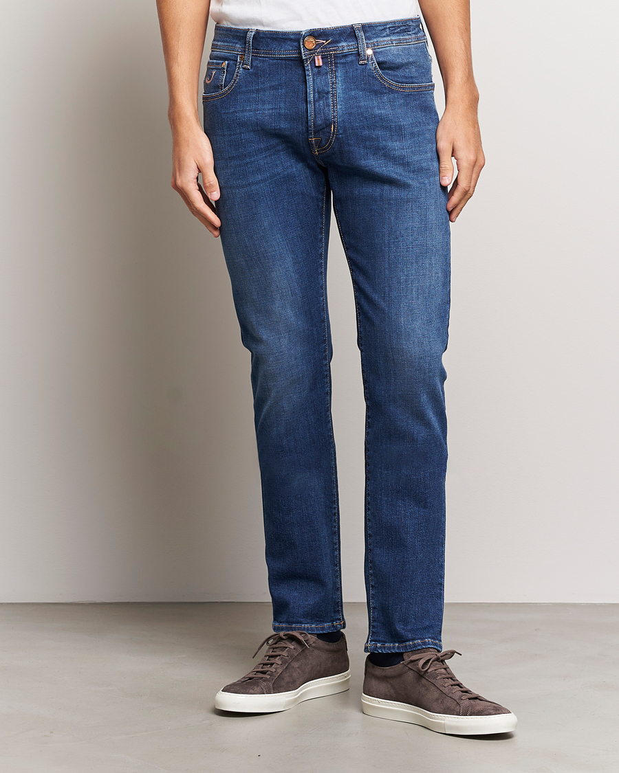 Men | Jeans | Jacob Cohën | Bard Rome Slim Fit Stretch Jeans Mid Blue