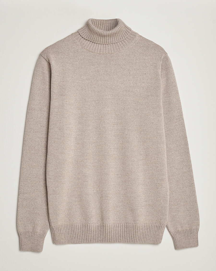 Men | Sweaters & Knitwear | Stenströms | Chunky Merino Rollneck Beige