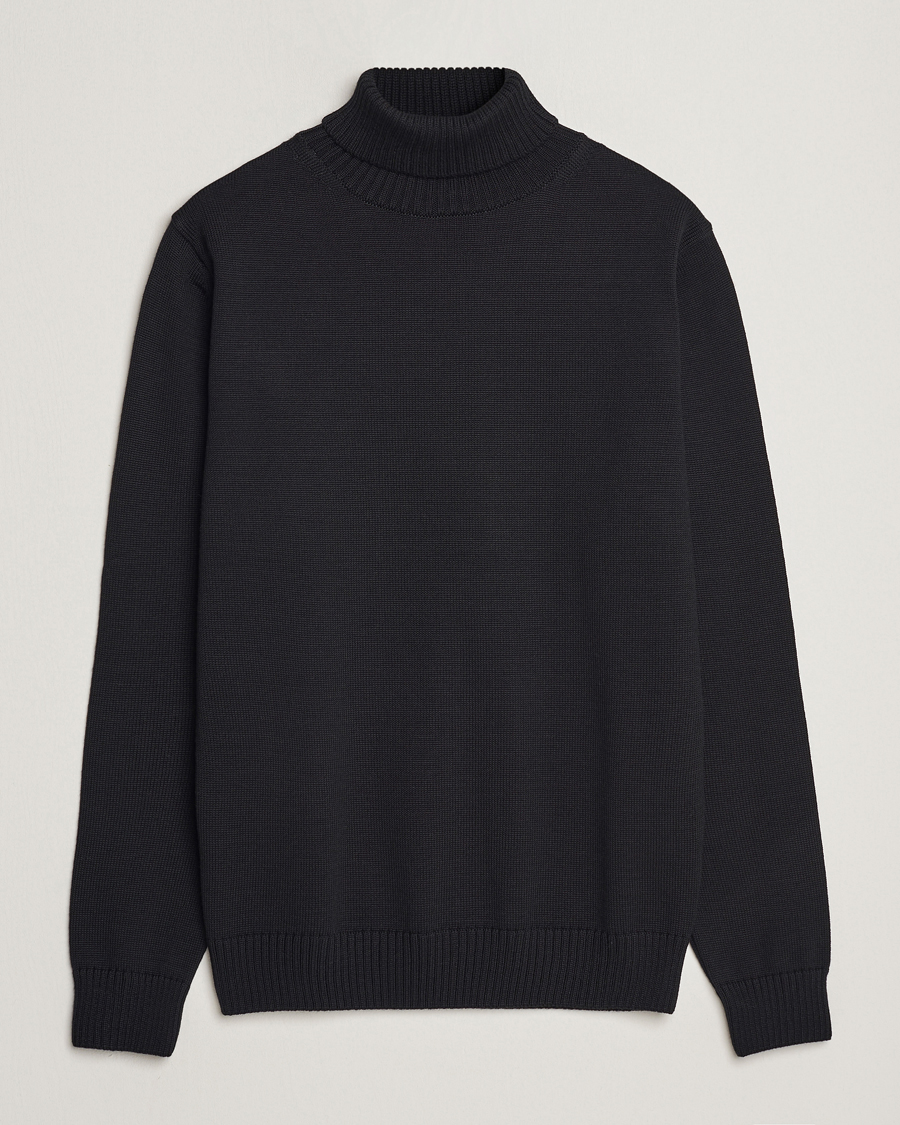 Men | Sweaters & Knitwear | Stenströms | Chunky Merino Rollneck Black