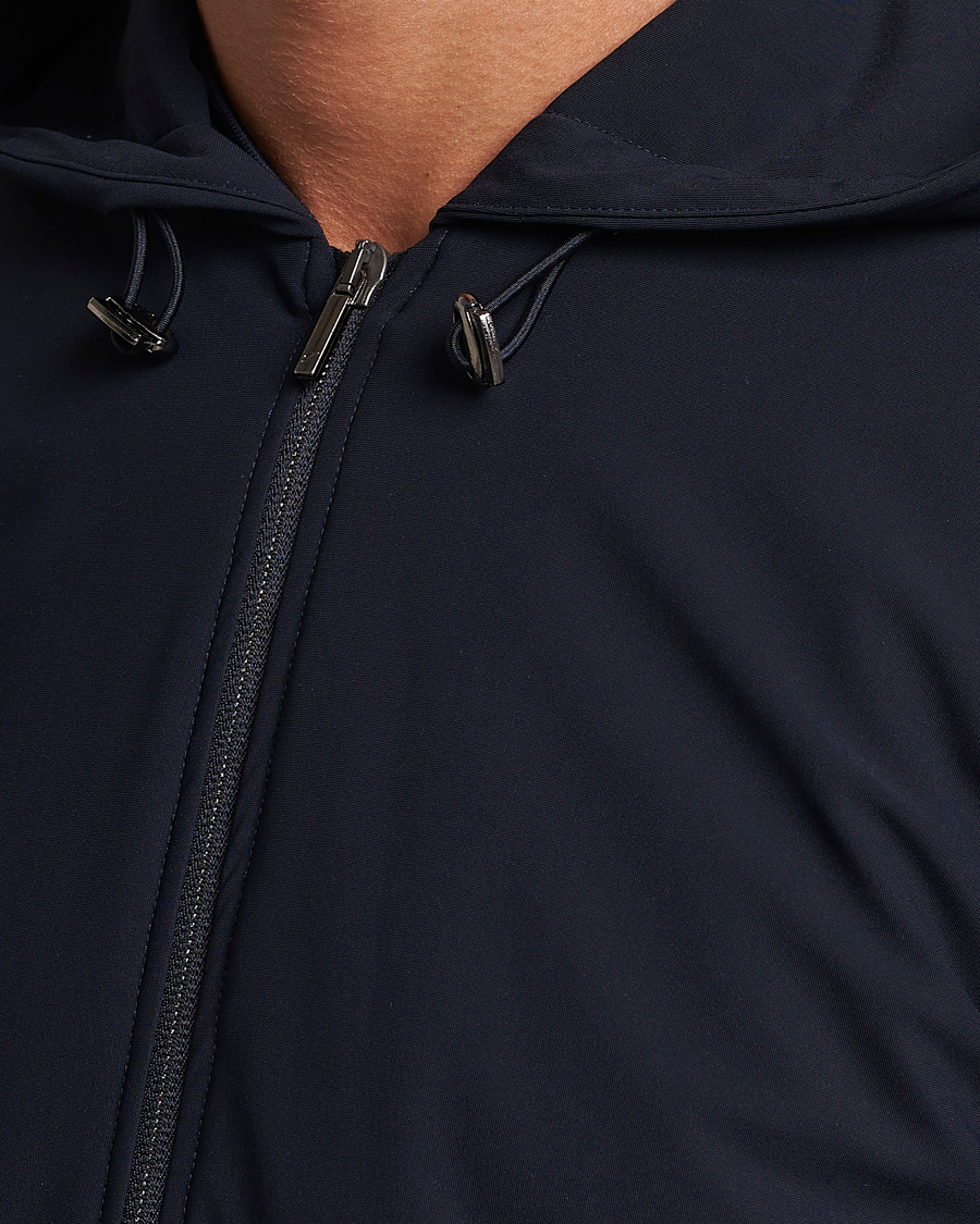 Men | Coats & Jackets | Stenströms | Active Jersey Leisure Hood Jacket Navy