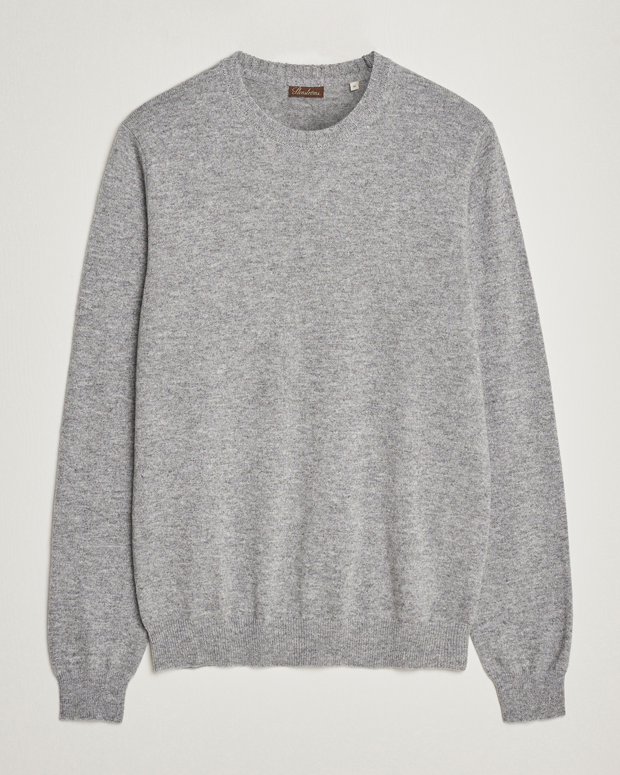 Men | Sweaters & Knitwear | Stenströms | Cashmere Crewneck Grey