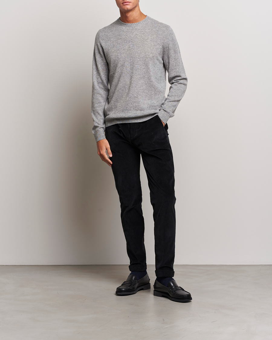 Men | Sweaters & Knitwear | Stenströms | Cashmere Crewneck Grey