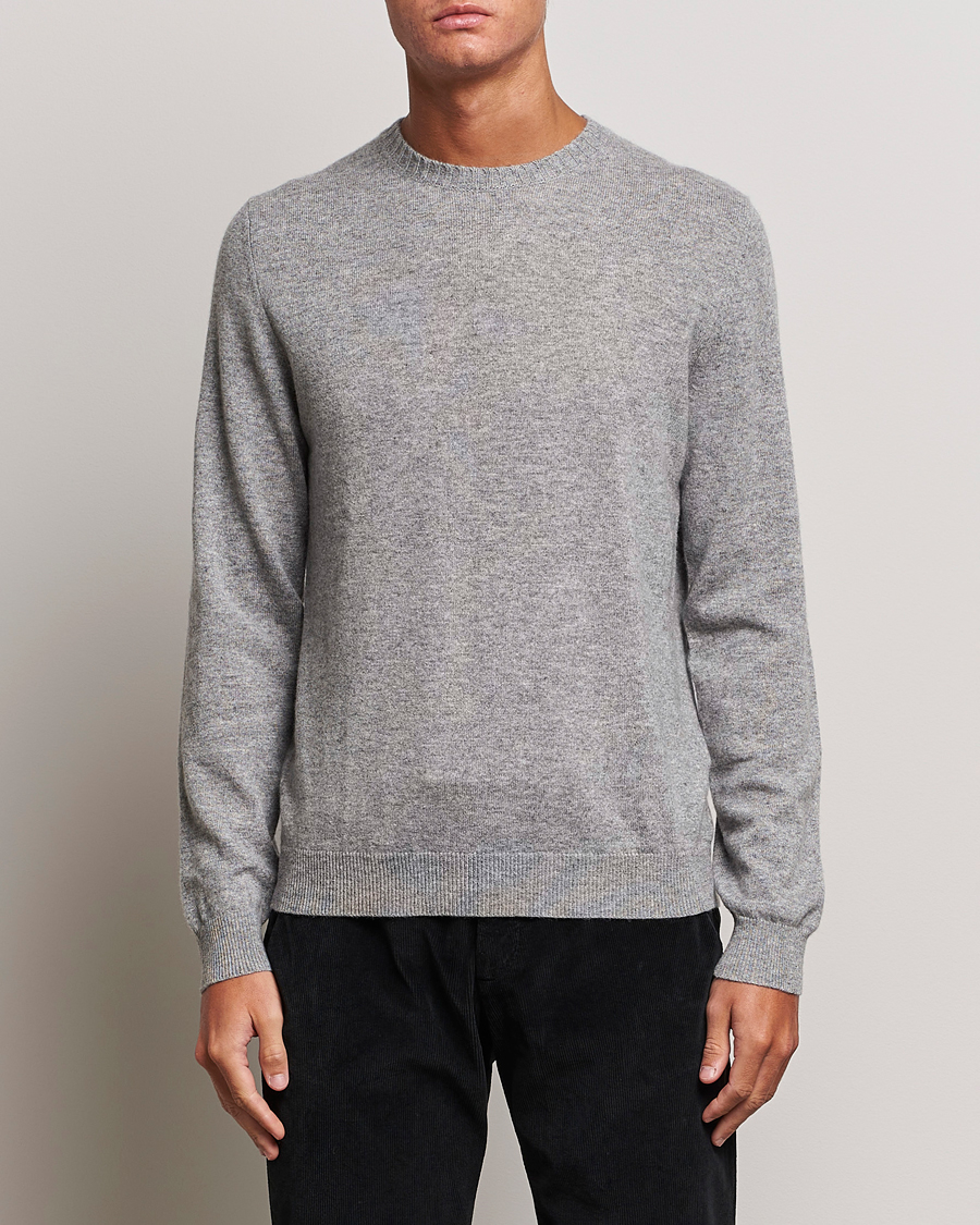 Men | Sweaters & Knitwear | Stenströms | Cashmere Crewneck Grey
