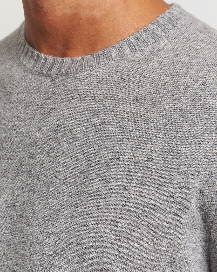 Men | Sweaters & Knitwear | Stenströms | Cashmere Crewneck Grey