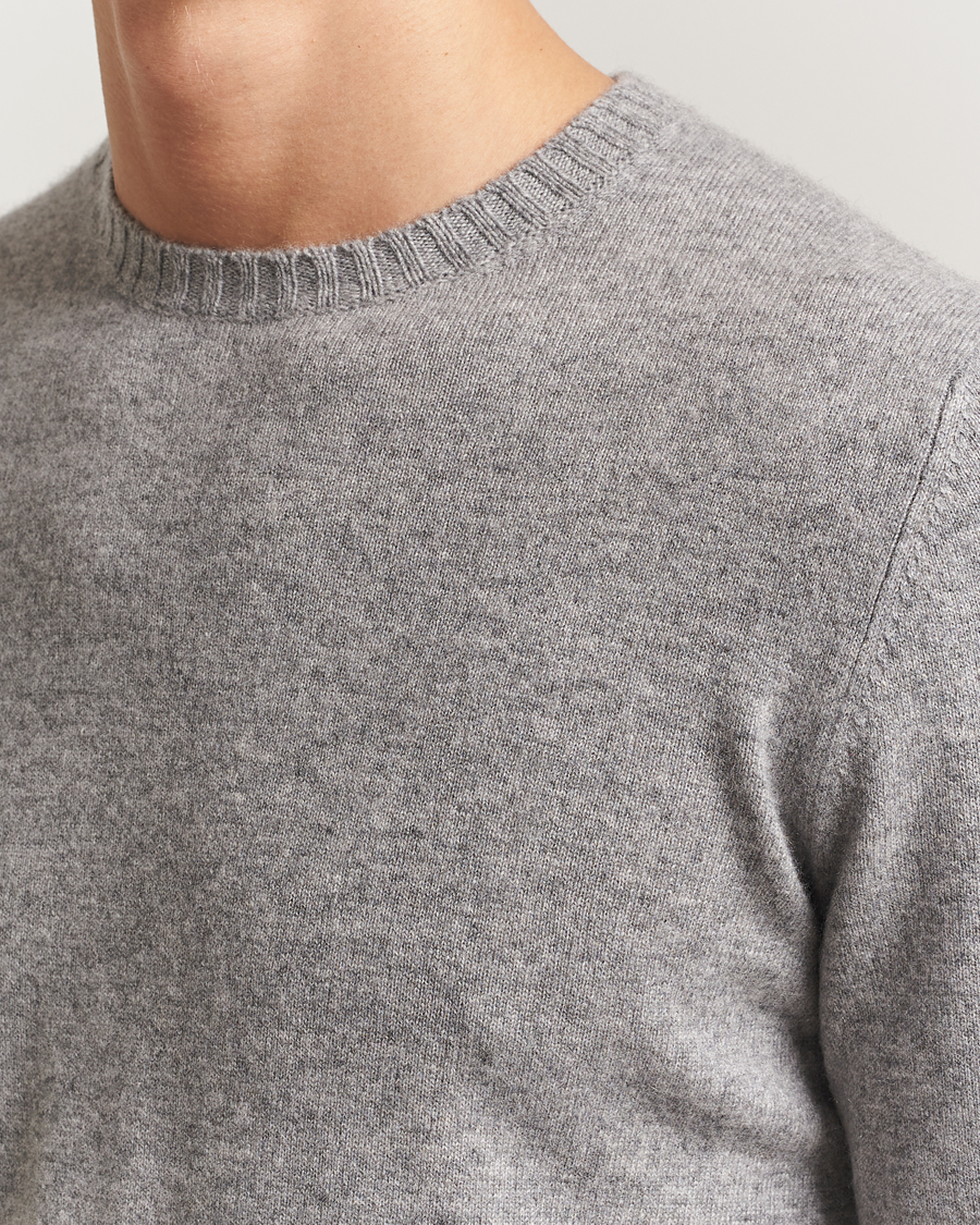Men | Sweaters & Knitwear | Stenströms | Cashmere Crewneck Grey
