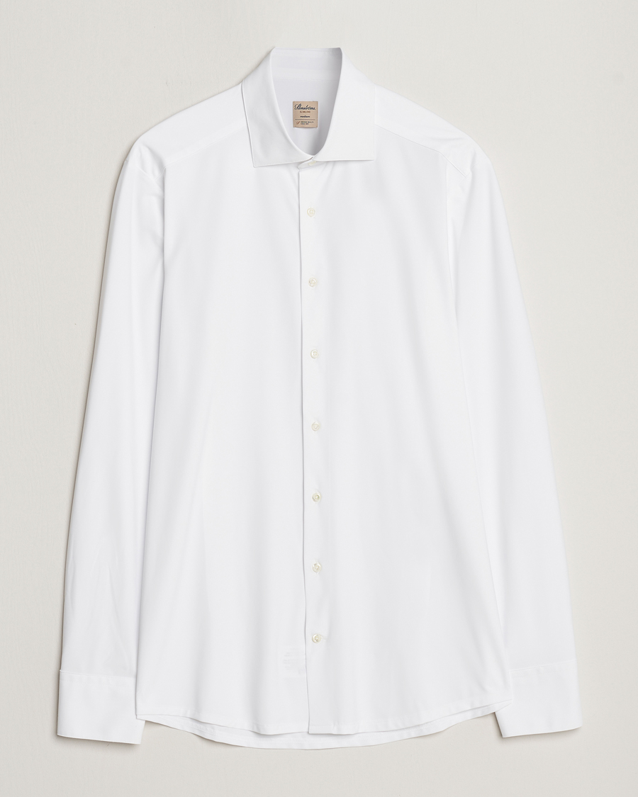 Men | Shirts | Stenströms | Slimline Cut Away 4-Way Stretch Shirt White