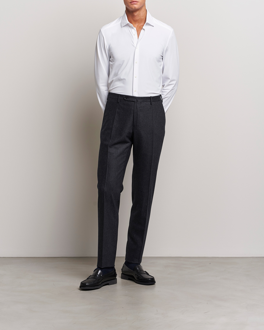 Men | Shirts | Stenströms | Slimline Cut Away 4-Way Stretch Shirt White