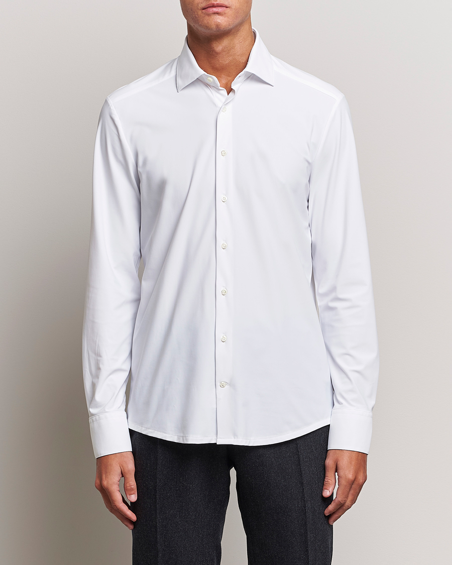 Men | Shirts | Stenströms | Slimline Cut Away 4-Way Stretch Shirt White
