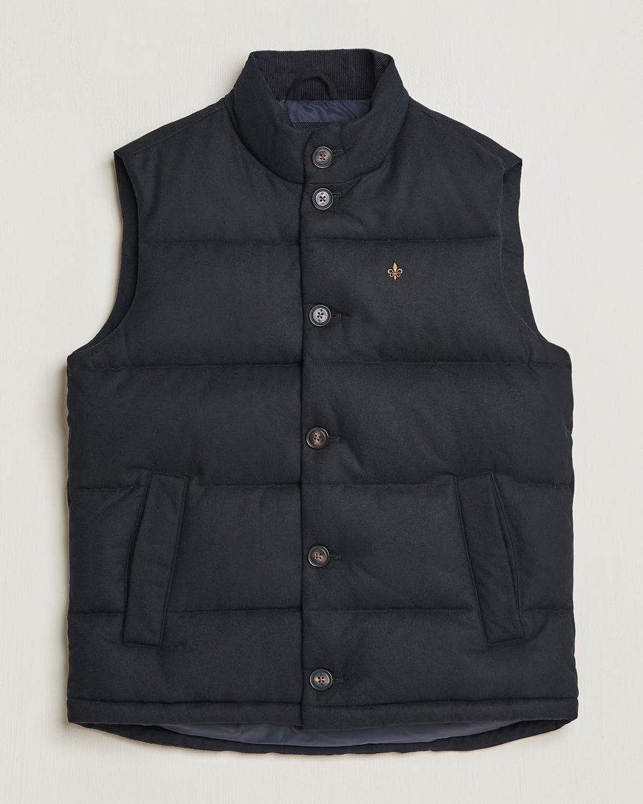Men | Coats & Jackets | Morris | Alston Wool Flanell Vest Blue