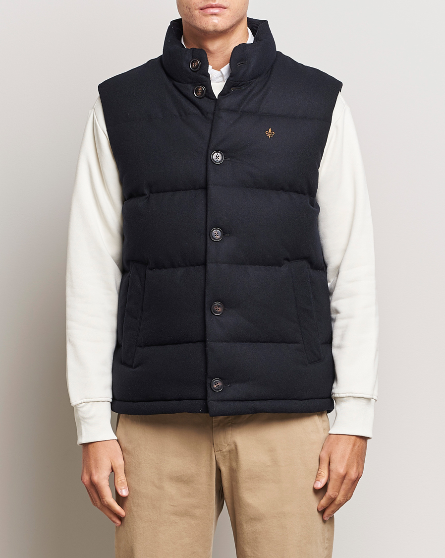 Men | Coats & Jackets | Morris | Alston Wool Flanell Vest Blue