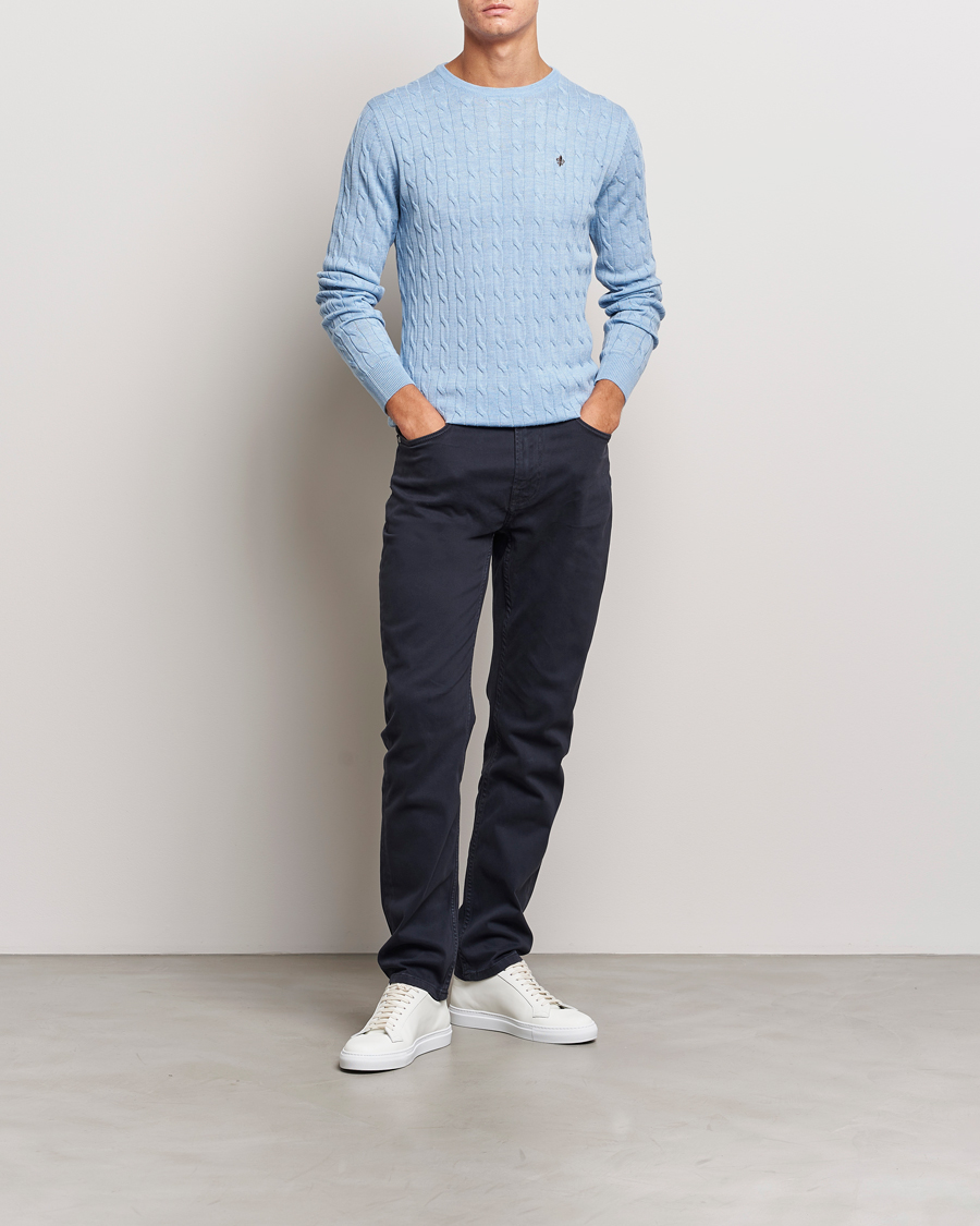 Men | Trousers | Morris | James Brushed 5-Pocket Pant Blue