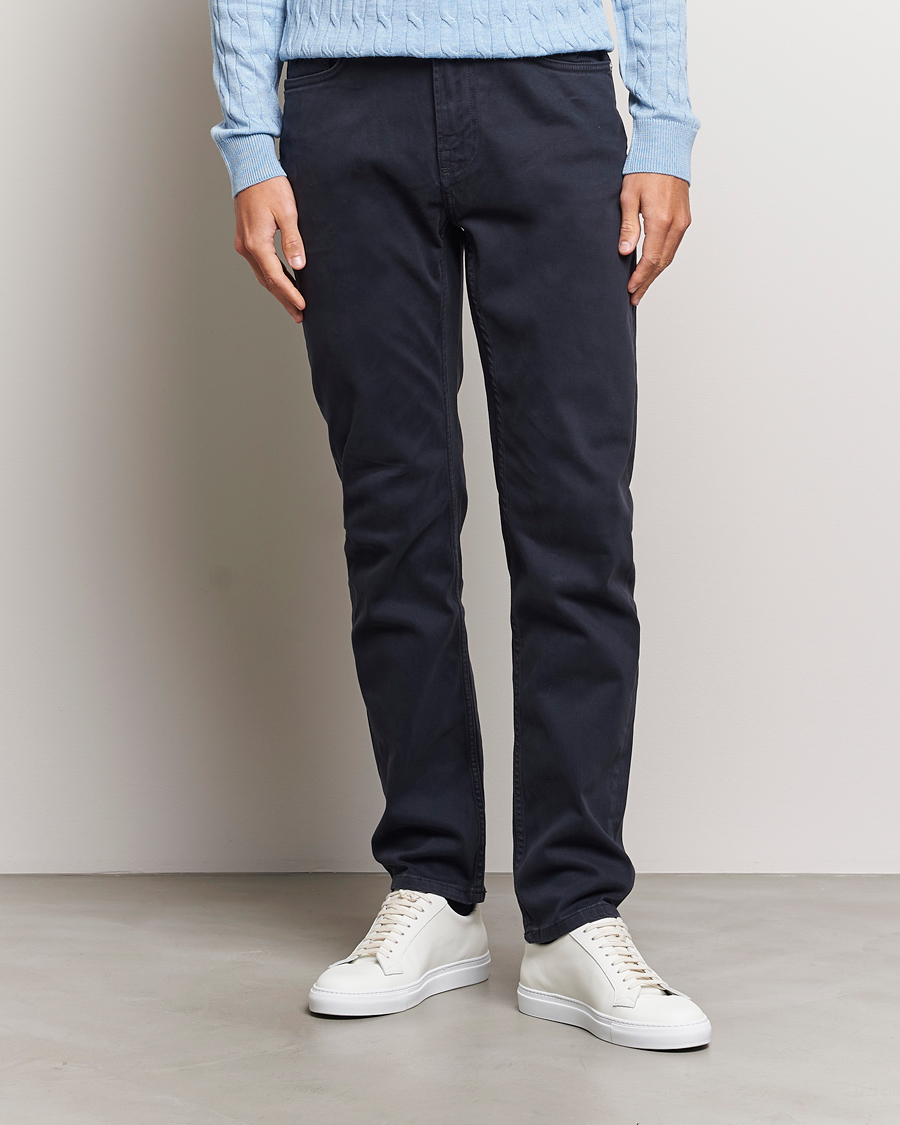 Men | Trousers | Morris | James Brushed 5-Pocket Pant Blue