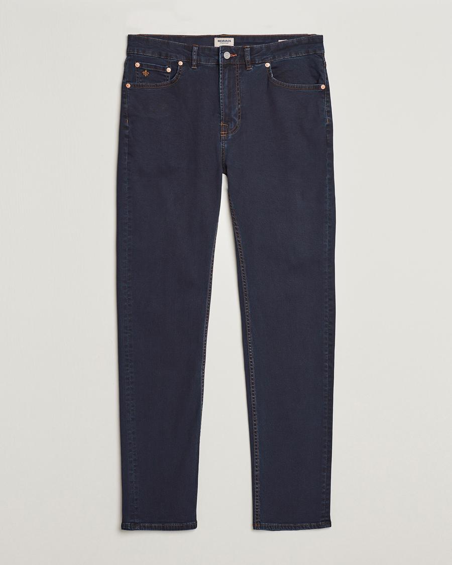 Men | Trousers | Morris | James Satin Jeans Dark Blue