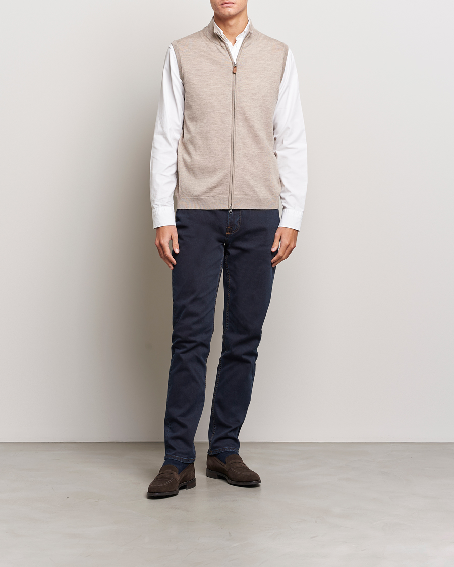 Men | Trousers | Morris | James Satin Jeans Dark Blue