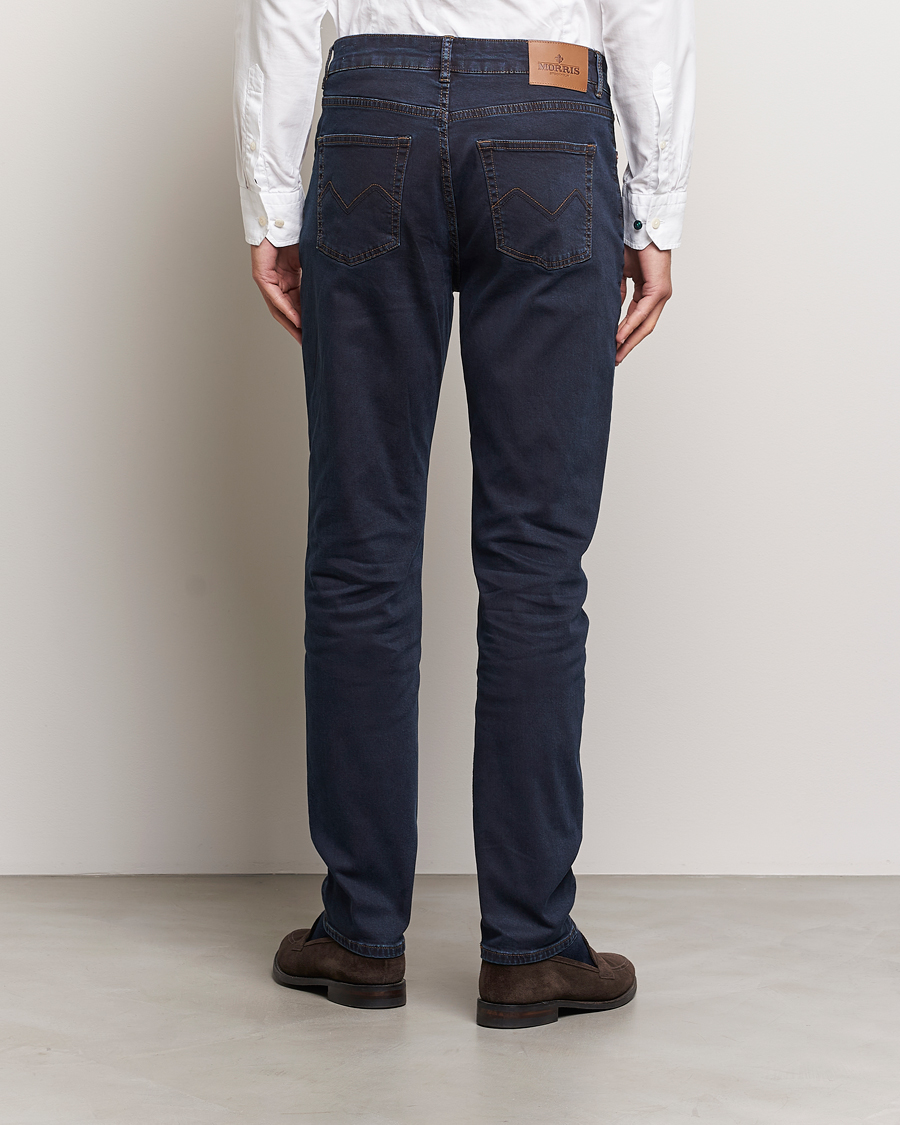 Men | Trousers | Morris | James Satin Jeans Dark Blue