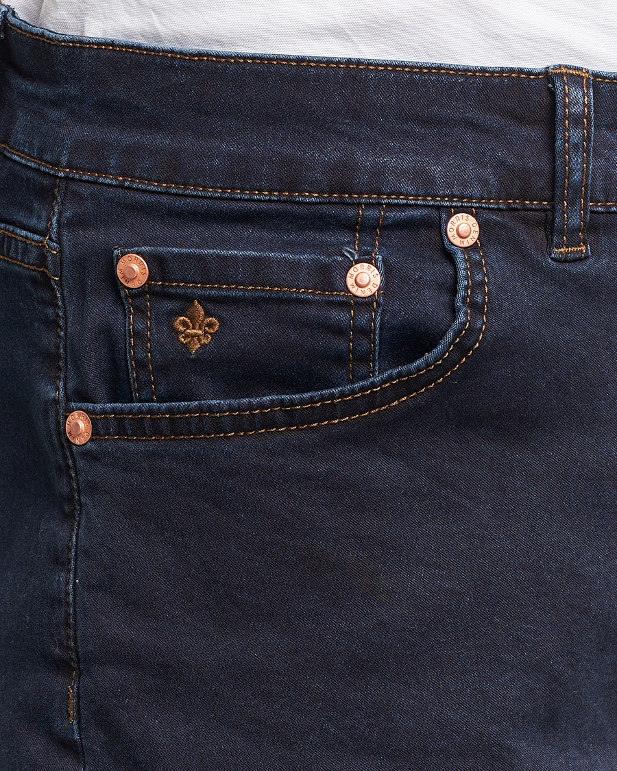 Men | Trousers | Morris | James Satin Jeans Dark Blue