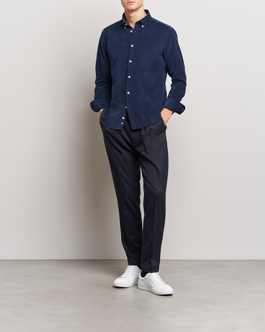 Men | Shirts | Morris | Douglas Corduroy Shirt Blue