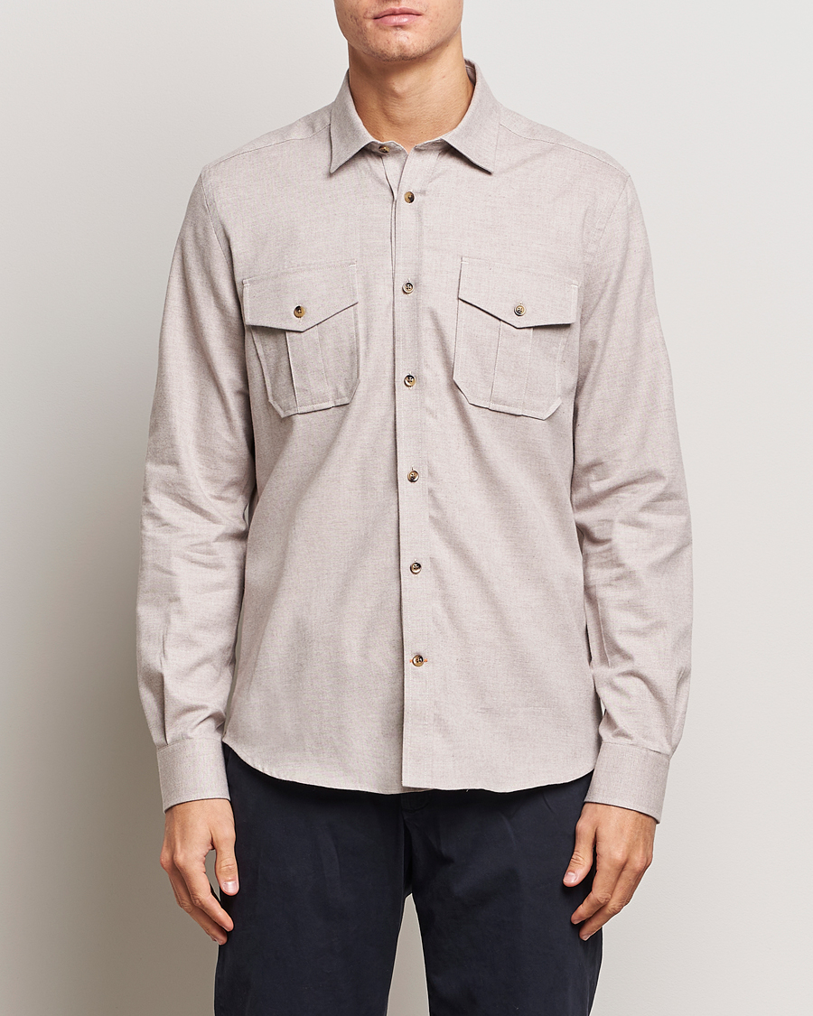 Men | Shirts | Morris | Weights Flanell Shirt Khaki