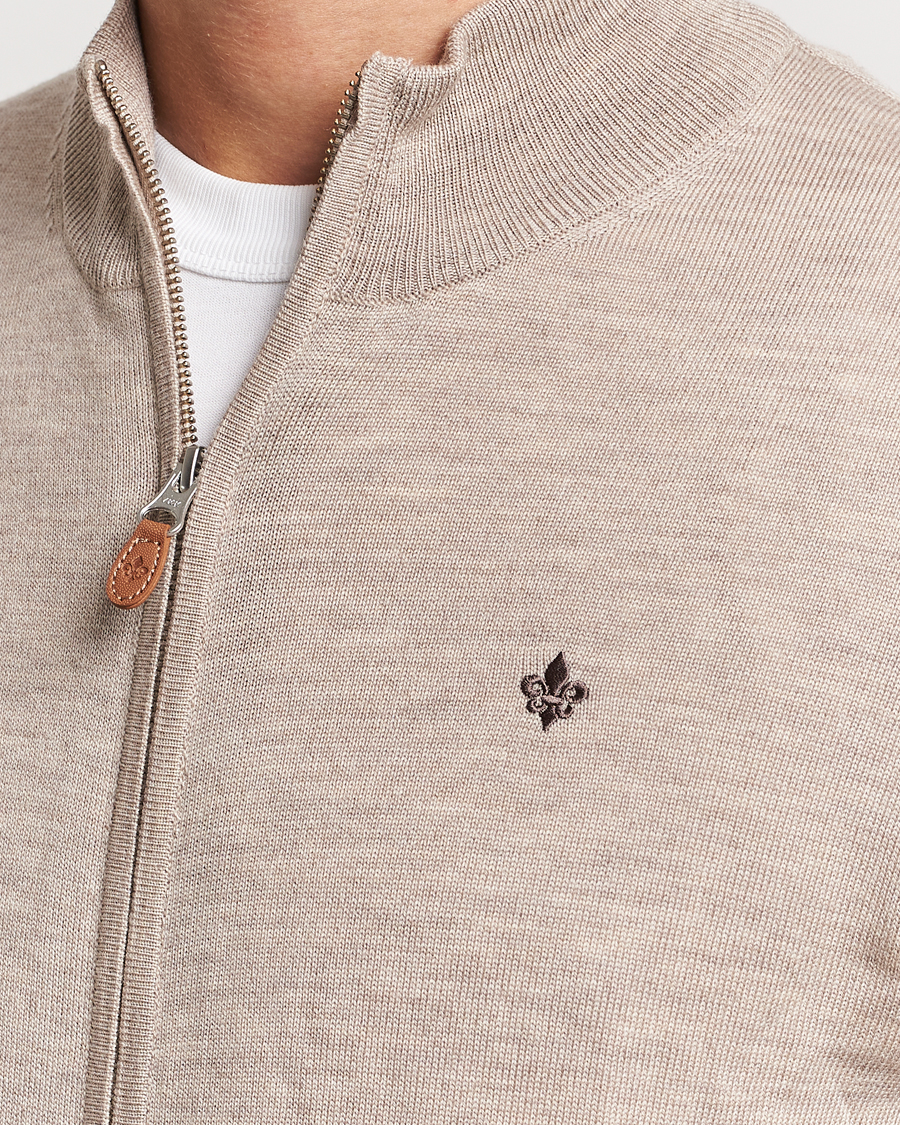 Men | Sweaters & Knitwear | Morris | Merino Zip Cardigan Khaki