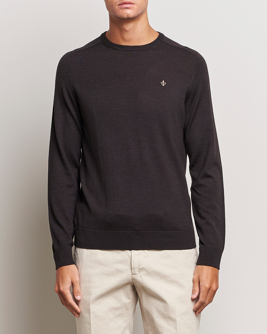 Men | Sweaters & Knitwear | Morris | Merino Crew Neck Pullover Brown