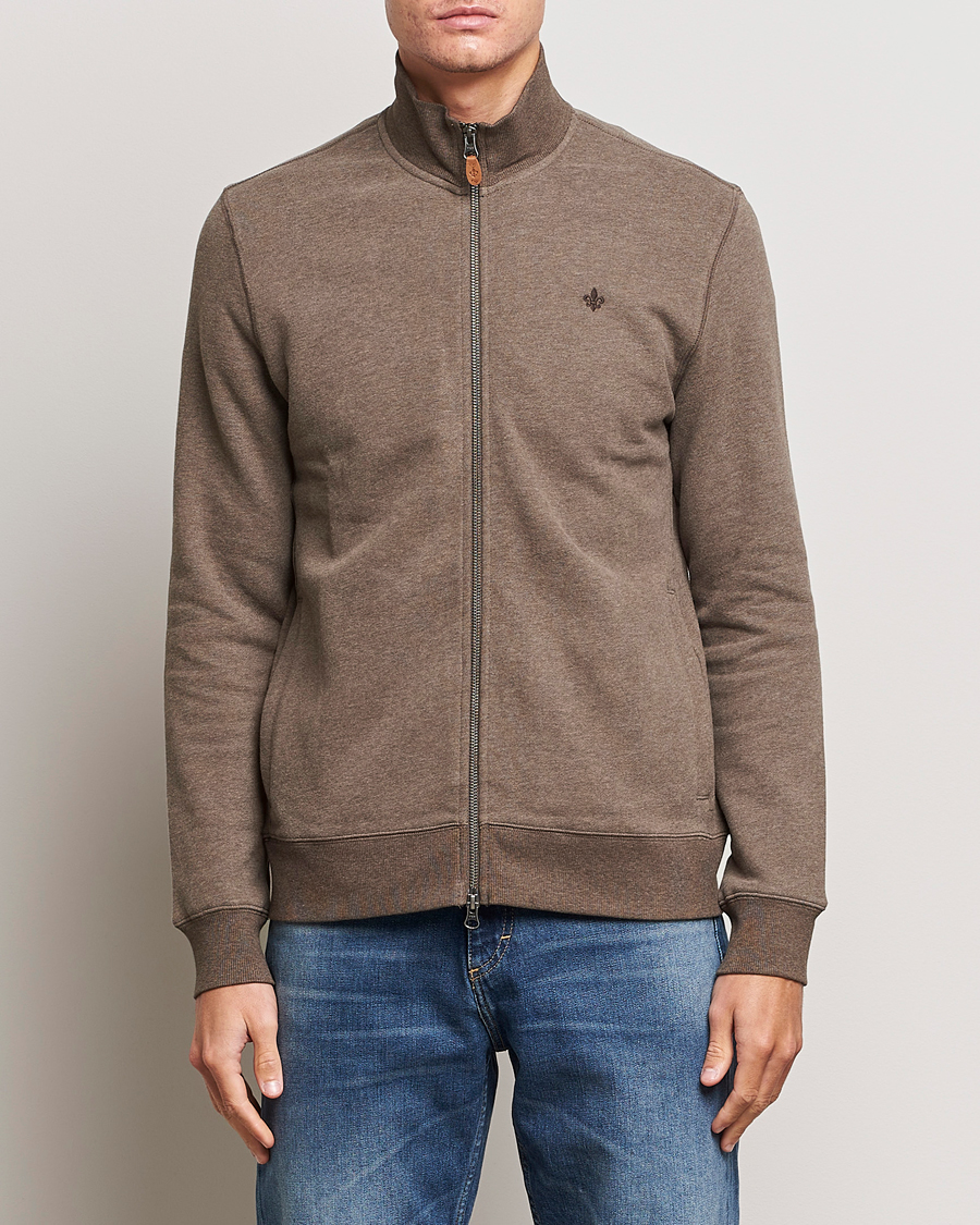 Men | Sweaters & Knitwear | Morris | Warren Sweat Zip Cardigan Brown