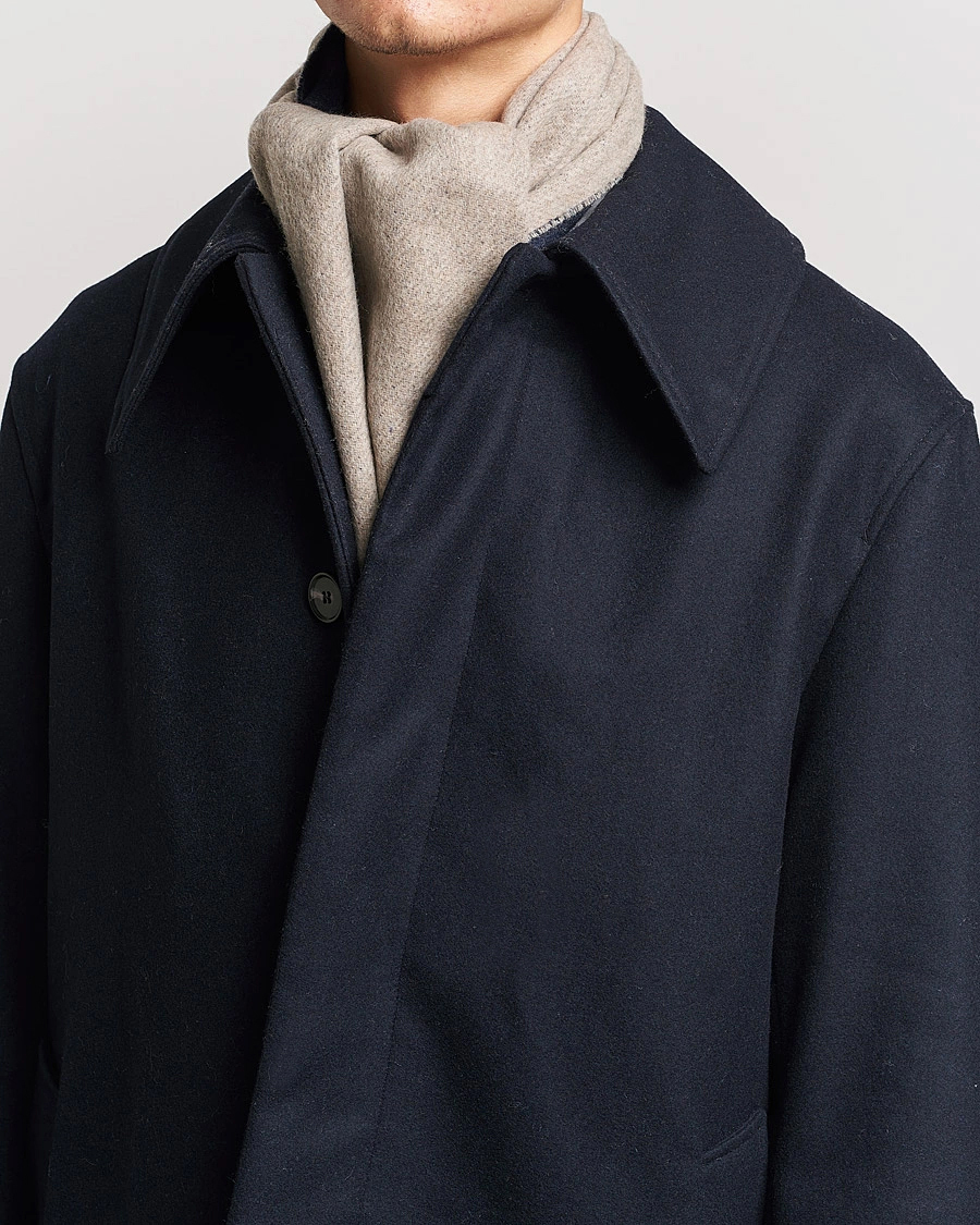 Men | Morris Double Face Wool Scarf Navy | Morris | Double Face Wool Scarf Navy