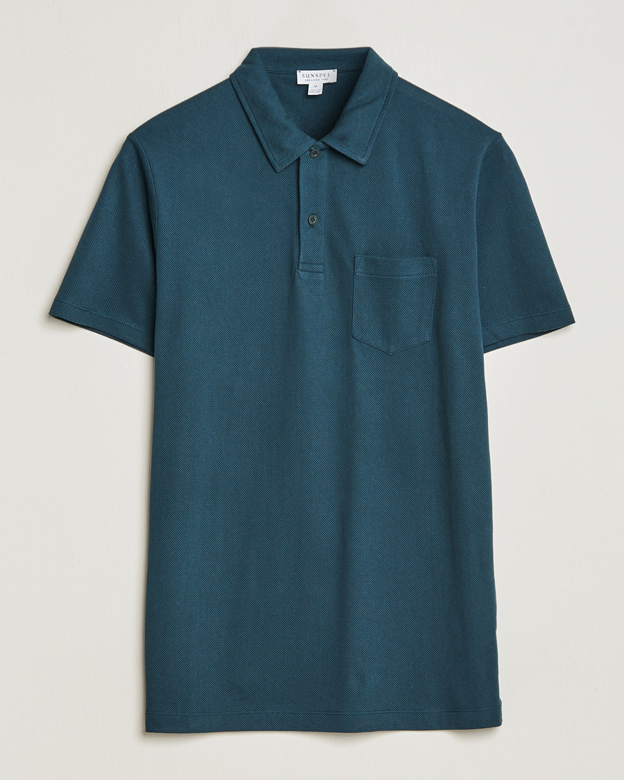 Men | Polo Shirts | Sunspel | Riviera Polo Shirt Peacock