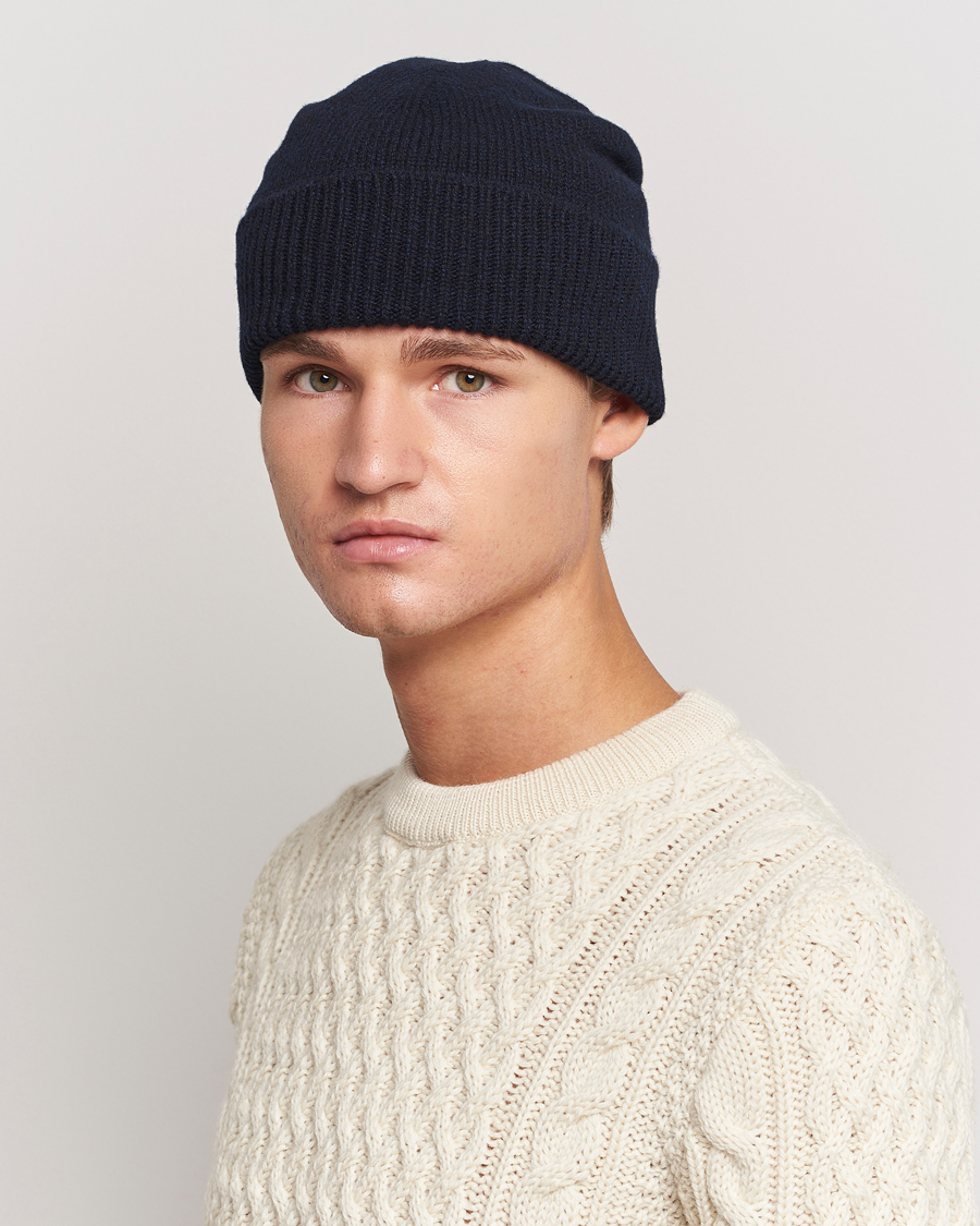 Men | Sunspel Lambswool Hat Dark Navy | Sunspel | Lambswool Hat Dark Navy