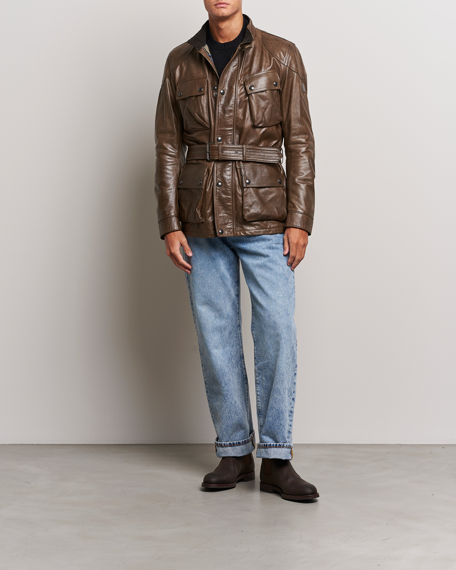 Men | Coats & Jackets | Belstaff | Trailmaster Panther Leather Jacket Antique Bronze