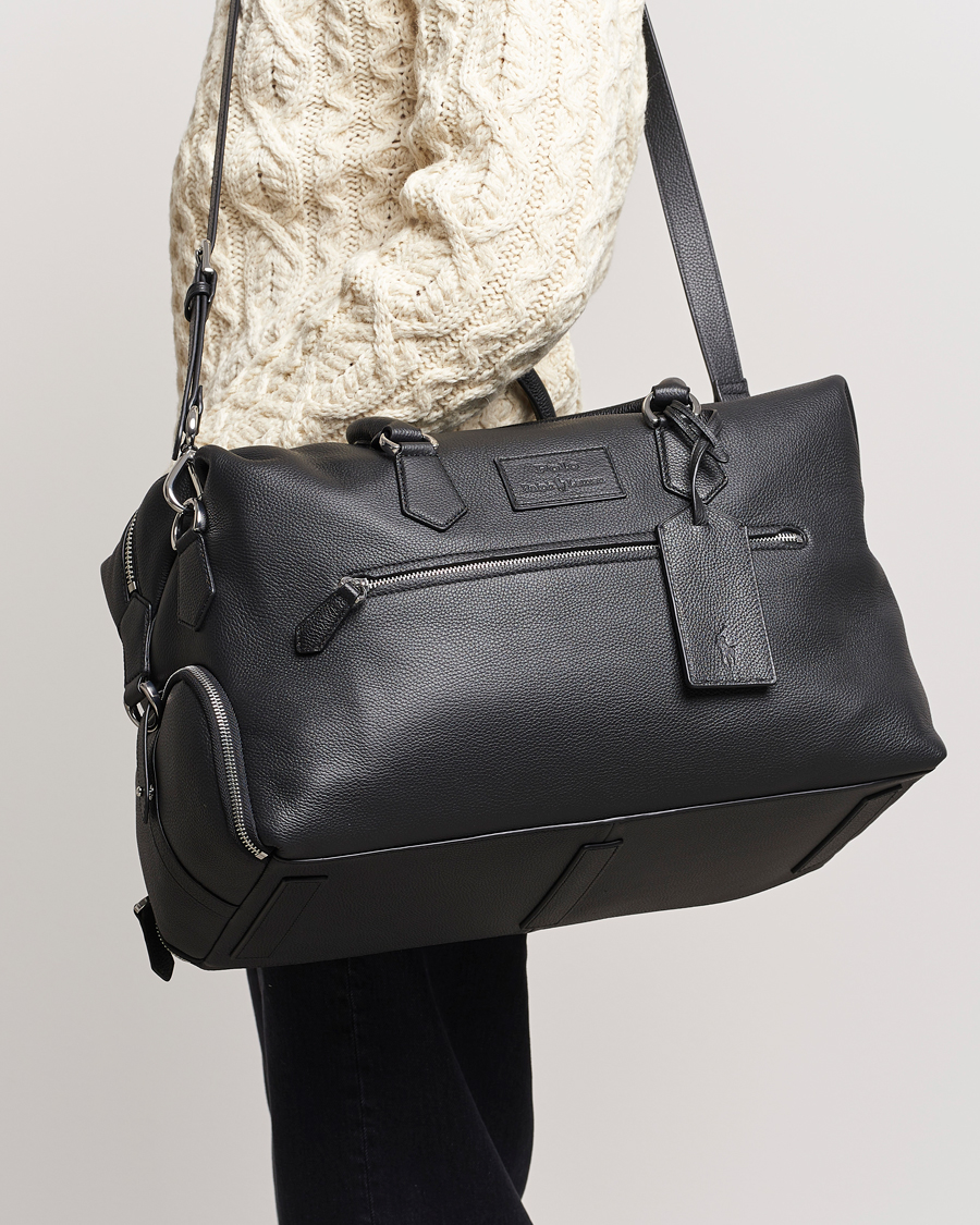 Men | Polo Ralph Lauren Pebbled Leather Dufflebag Black | Polo Ralph Lauren | Pebbled Leather Dufflebag Black