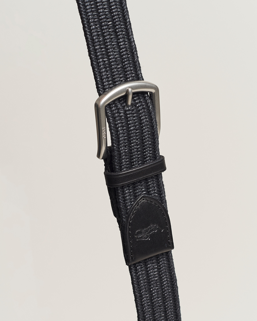 Men | Belts | Polo Ralph Lauren | Braided Cotton Elastic Belt Polo Black