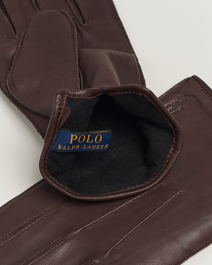 Men | Polo Ralph Lauren Leather Gloves Dark Brown | Polo Ralph Lauren | Leather Gloves Dark Brown