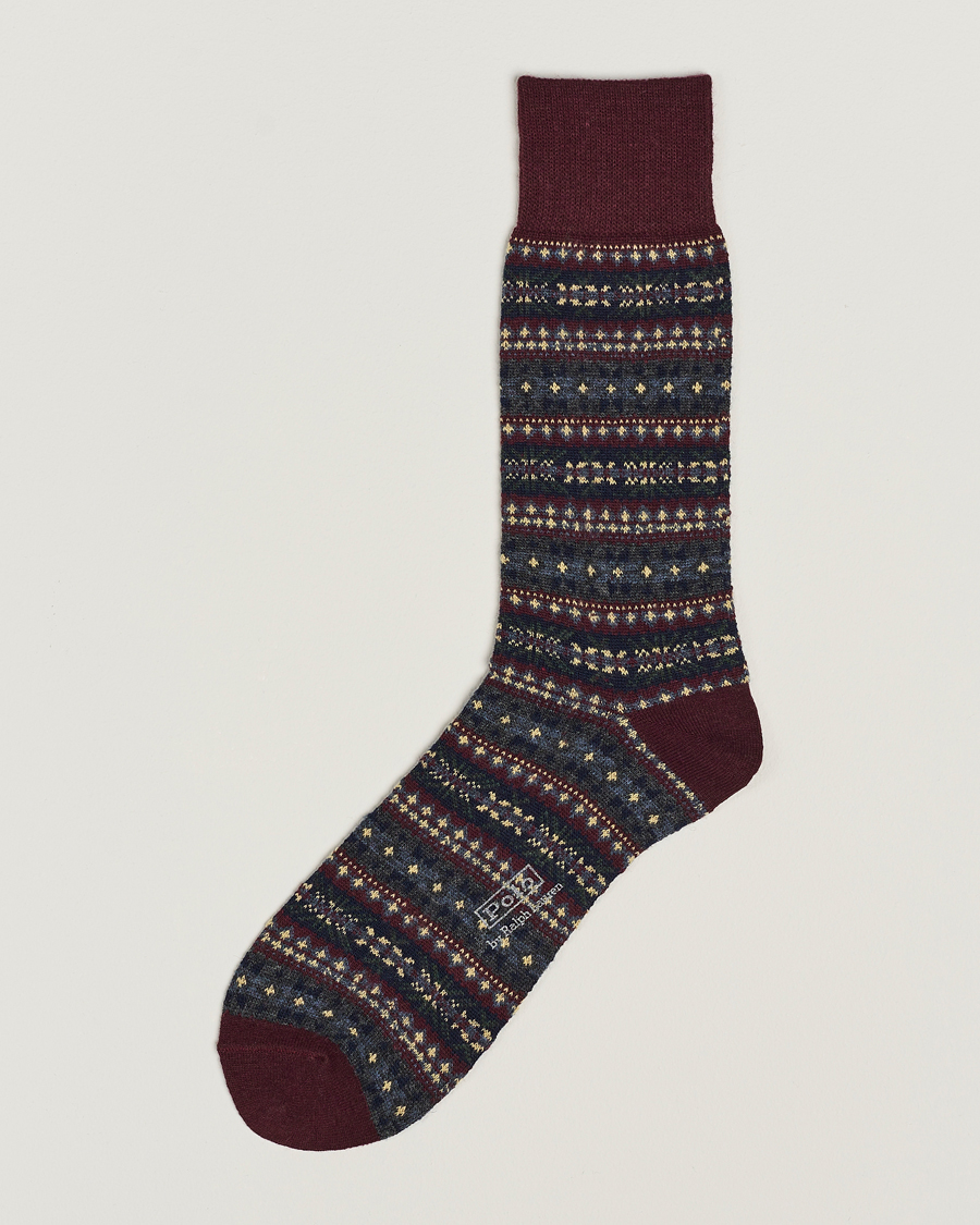 Men | Underwear & Socks | Polo Ralph Lauren | Wool Fairisle Socks Wine