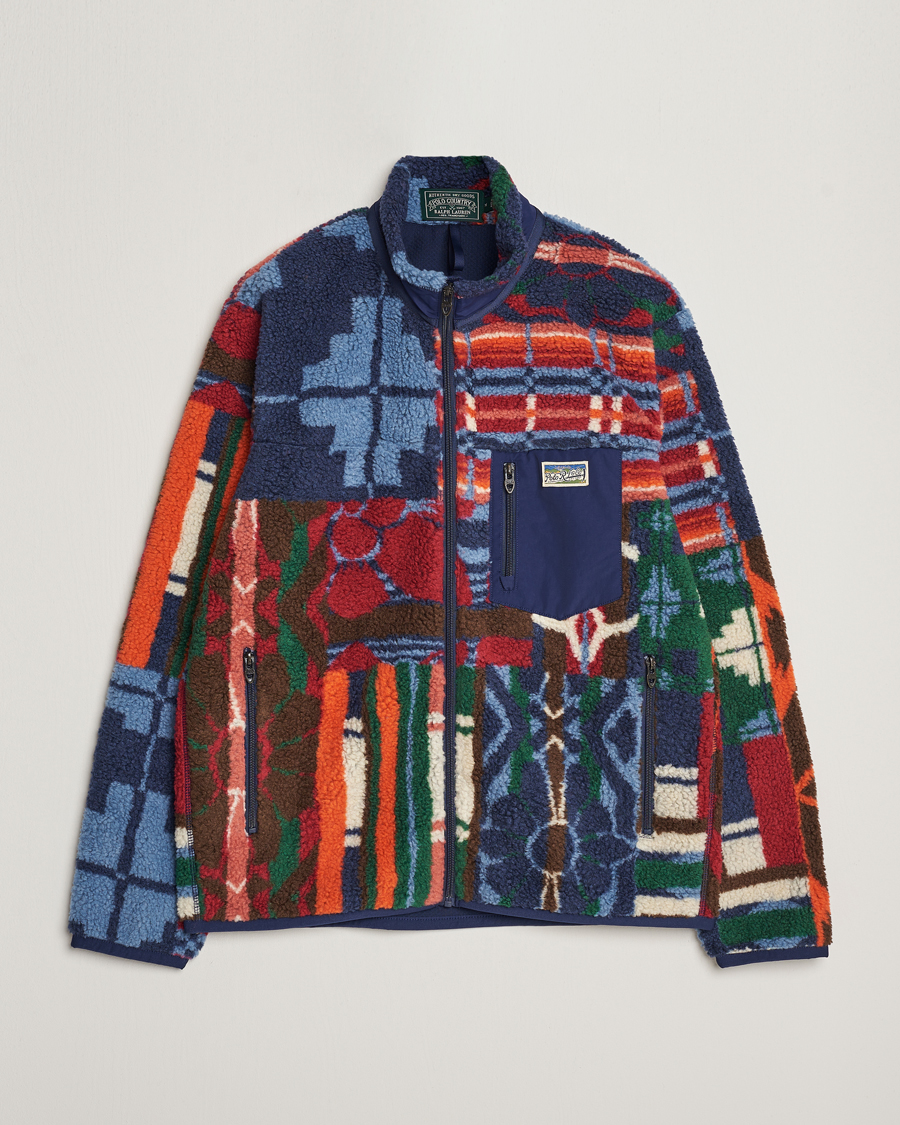 Men | Sweaters & Knitwear | Polo Ralph Lauren | Pinelodge Pile Patchwork Full Zip Multi