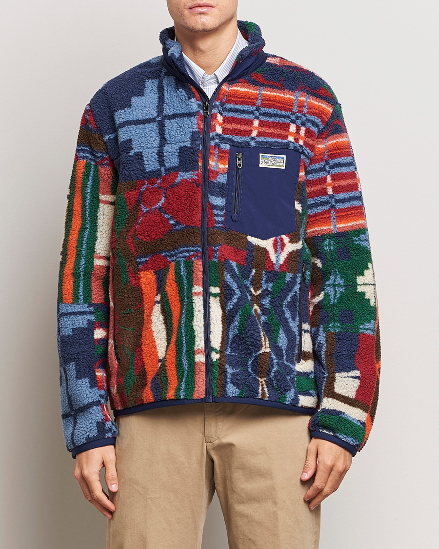 Men | Sweaters & Knitwear | Polo Ralph Lauren | Pinelodge Pile Patchwork Full Zip Multi
