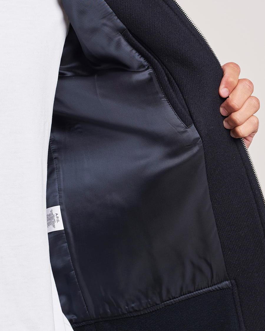 Men | Coats & Jackets | A.P.C. | Ben Shearling Bomber Jacket Dark Navy