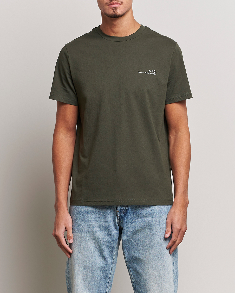 Men | T-Shirts | A.P.C. | Item Short Sleeve T-Shirt Kaki