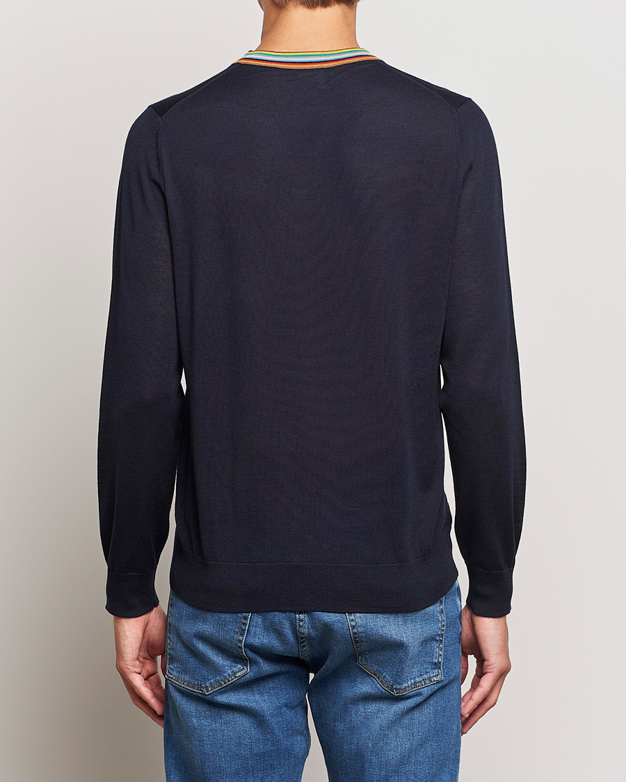 Men | Sweaters & Knitwear | Paul Smith | Wool/Silk Knitted Crew Neck Navy
