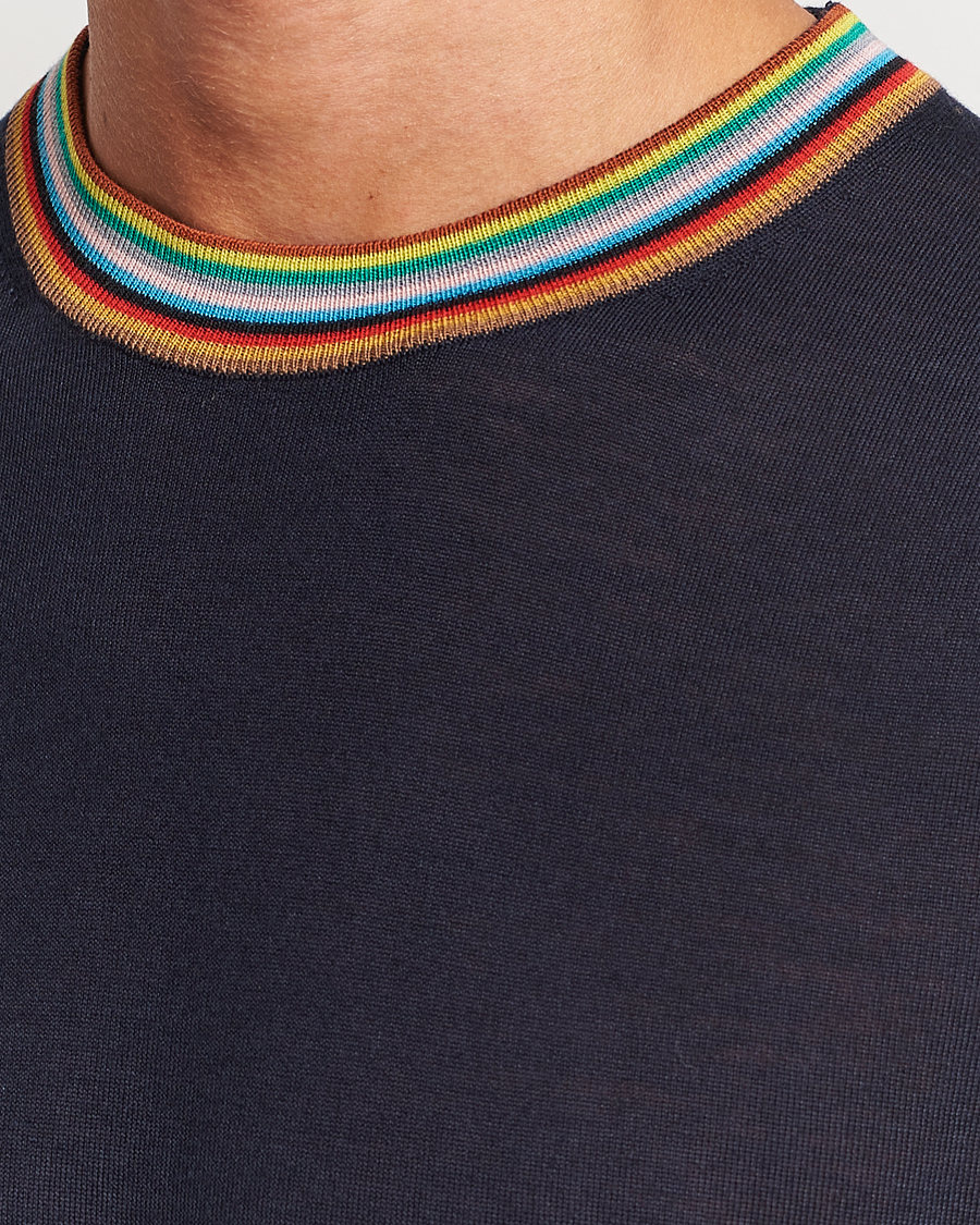 Men | Sweaters & Knitwear | Paul Smith | Wool/Silk Knitted Crew Neck Navy