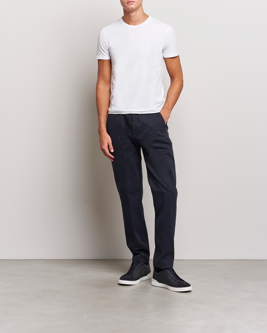 Men | T-Shirts | Zegna | Stretch Cotton Round Neck T-Shirt White