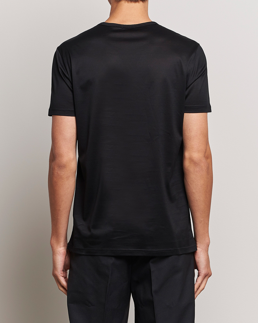 Men | T-Shirts | Zegna | Filoscozia Pure Cotton Round Neck T-Shirt Black