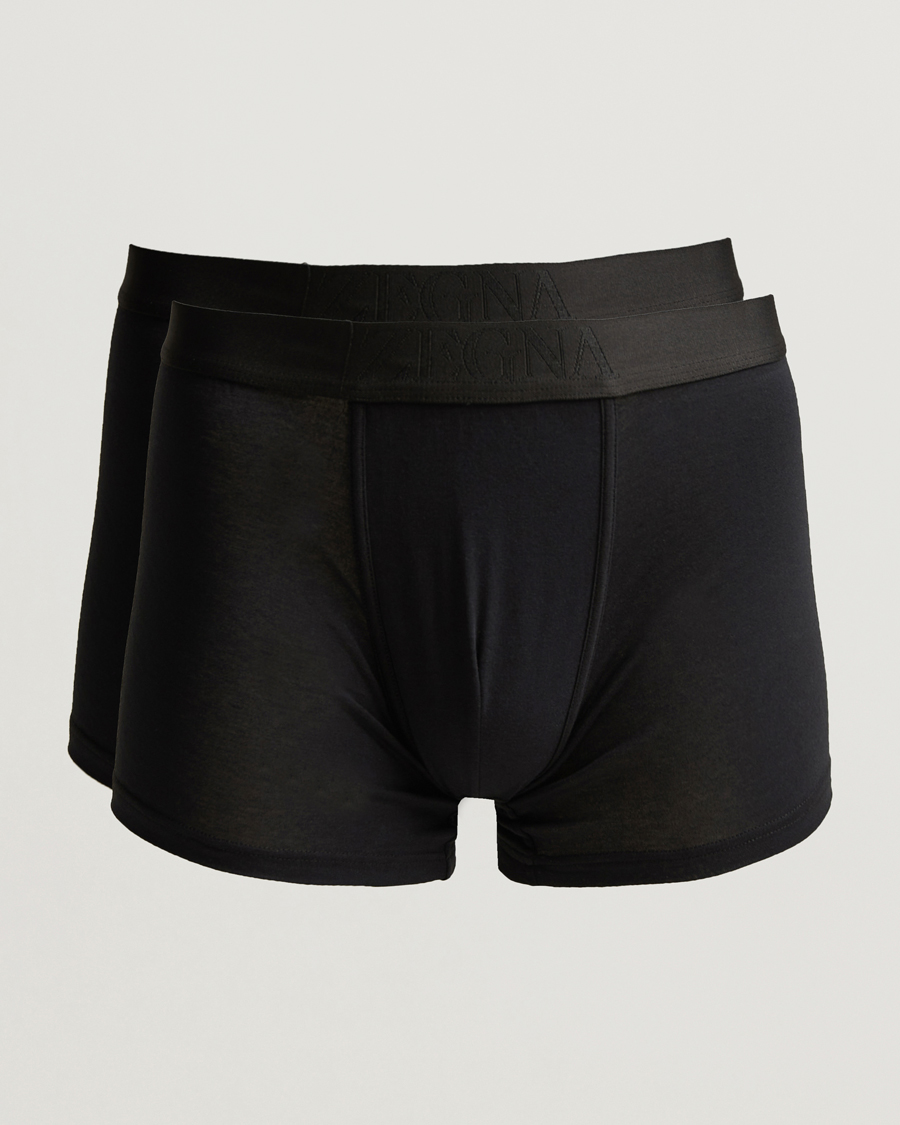 Men | Underwear & Socks | Zegna | 2-Pack Stretch Cotton Boxers Black