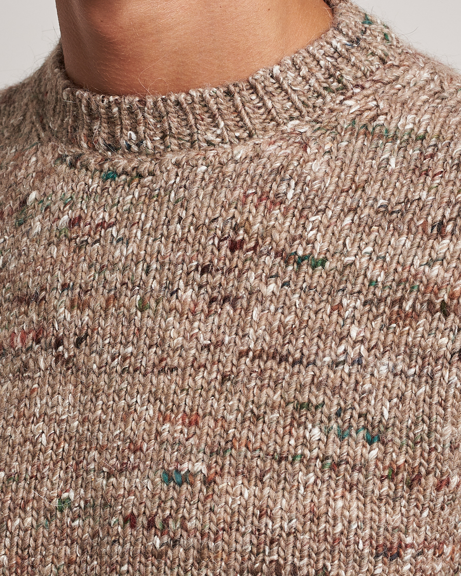Men | Sweaters & Knitwear | Lardini | Wool/Alpaca/Silk Boucle Roundneck Beige