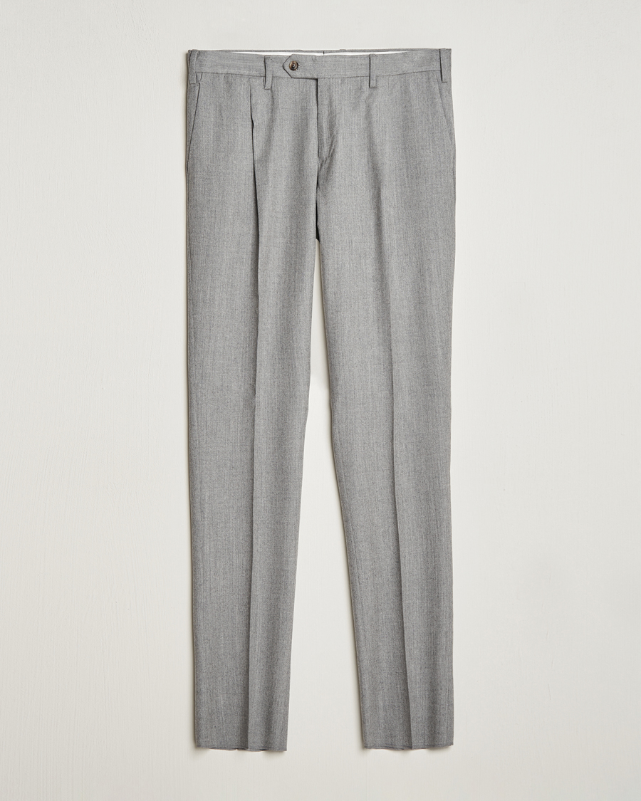 Men | Trousers | Lardini | Wool/Cashmere One Pleat Trousers Light Grey