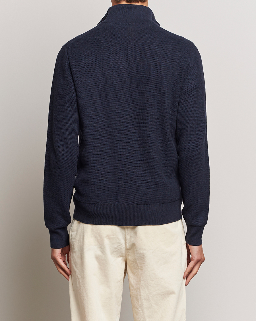 Men | Sweaters & Knitwear | Polo Ralph Lauren | Textured Half Zip Navy Heather