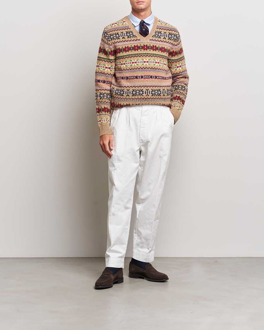 Men | Sweaters & Knitwear | Polo Ralph Lauren | Wool Knitted Fairisle Sweater Camel Combo