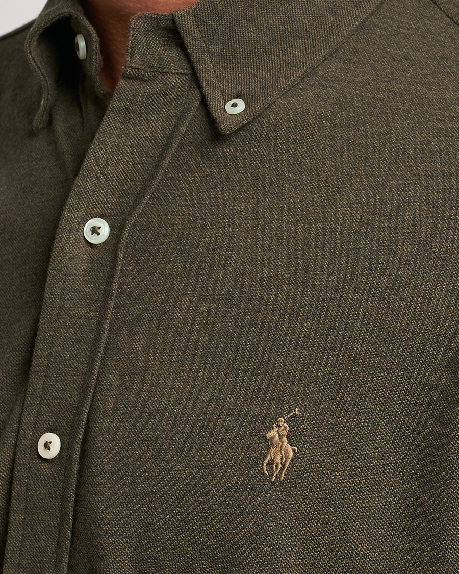 Men | Shirts | Polo Ralph Lauren | Featherweight Mesh Shirt Wilson Olive Heather